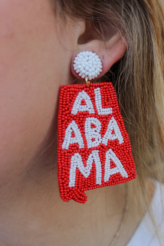 Beaded Alabama Earrings