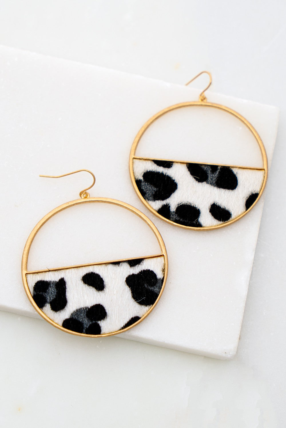 Half Circle Animal Print Earrings
