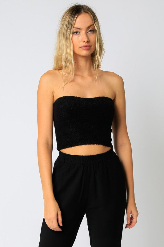 Terry Cropped Tube Top