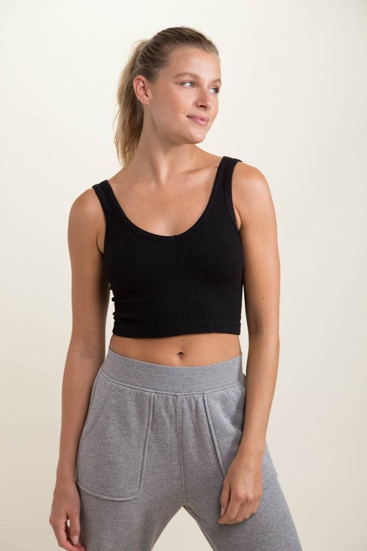 Ribbed Seamless Cropped Tank