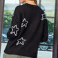 Star Pattern Round Neck Sweater