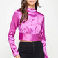 Back Bow Tie Satin Blouse