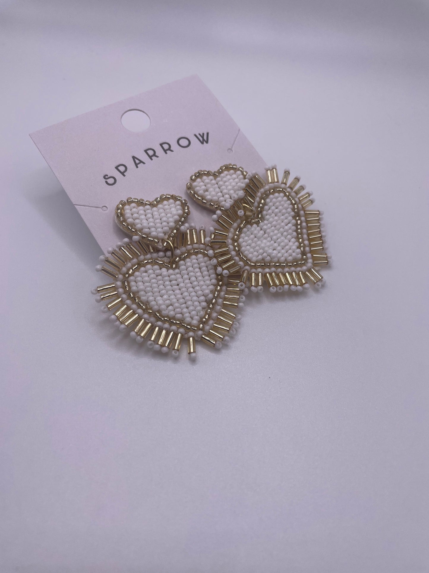 Beaded Heart Confetti Earrings