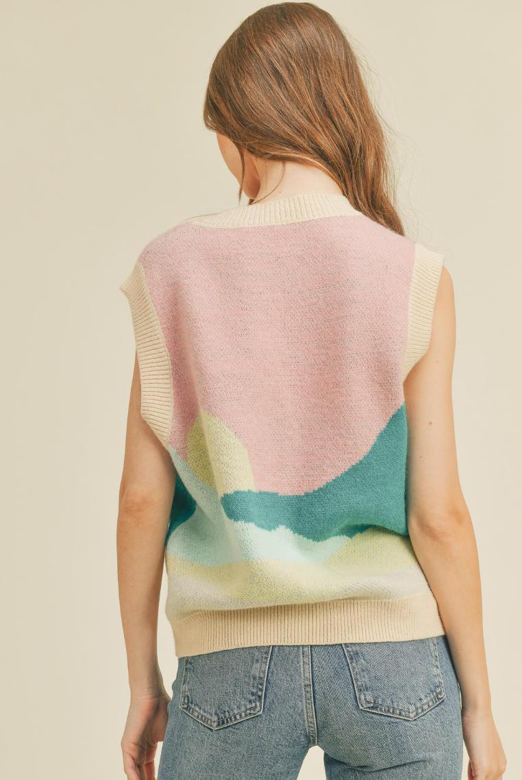 Pattern Knit Sweater Vest