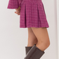 Tweed Pleated Mini Skirt