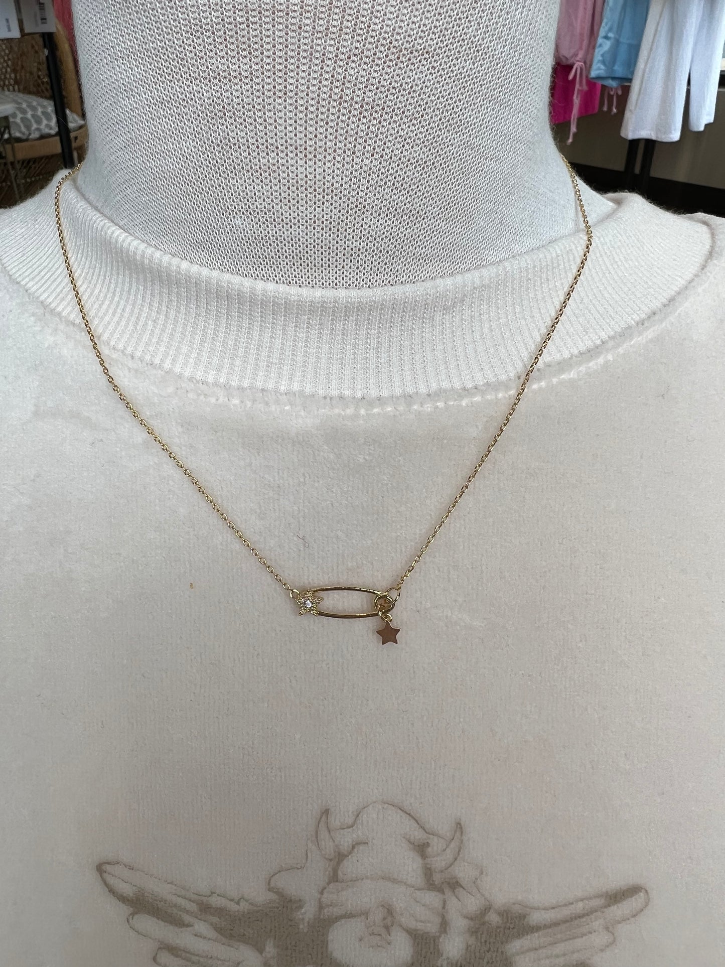 star safety pin necklace
